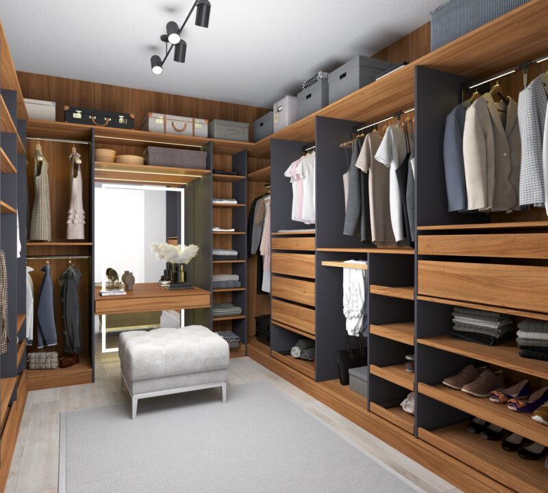 Garderoba walk-in na wymiar aranżacja, pokój
